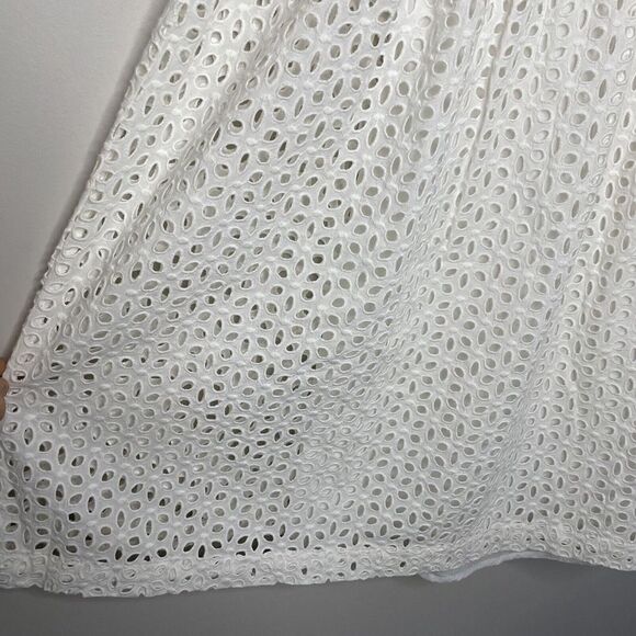 MADEWELL Womens Eyelet Ruffle-Sleeve Mini Dress NWOT Ivory Cotton AN137 Size XS - Picture 6 of 12